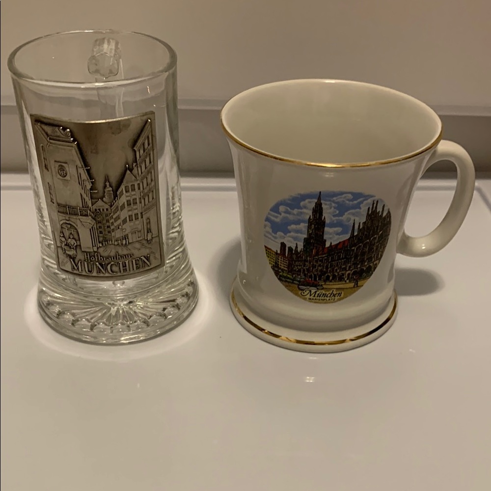 Munich Themed Glass and Ceramic Mug Set